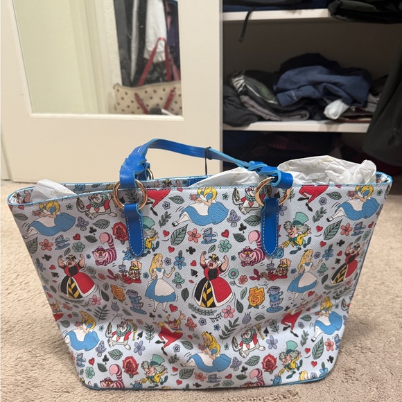 Dooney and Bourke Disney Alice in Wonderland Tote Bag - Picture 2 of 5